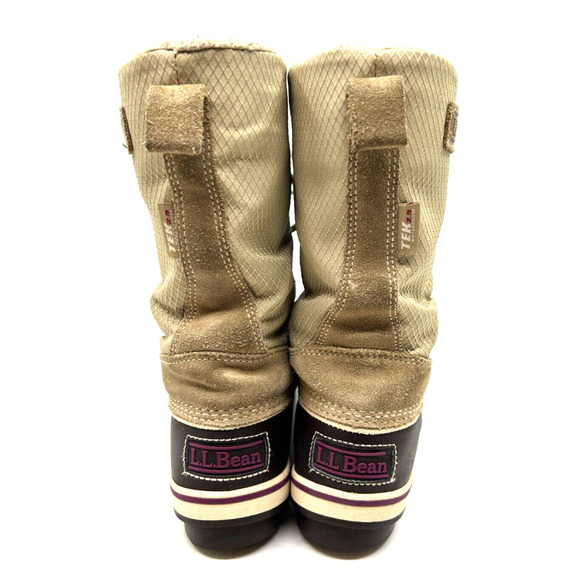 LL Bean Kids TEK 2.5 Prima Loft Snow Boots Sz 5 Tan/Brown Waterproof - Picture 3 of 7